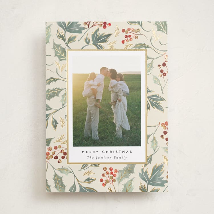 Christmas Wrapping Foil-Pressed Holiday Cards