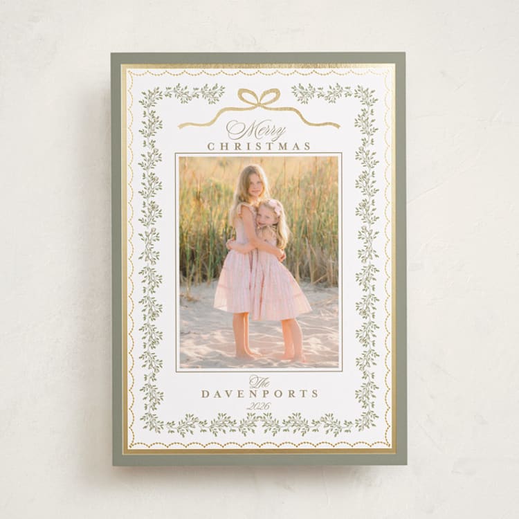 Vintage Vine Foil-Pressed Holiday Cards