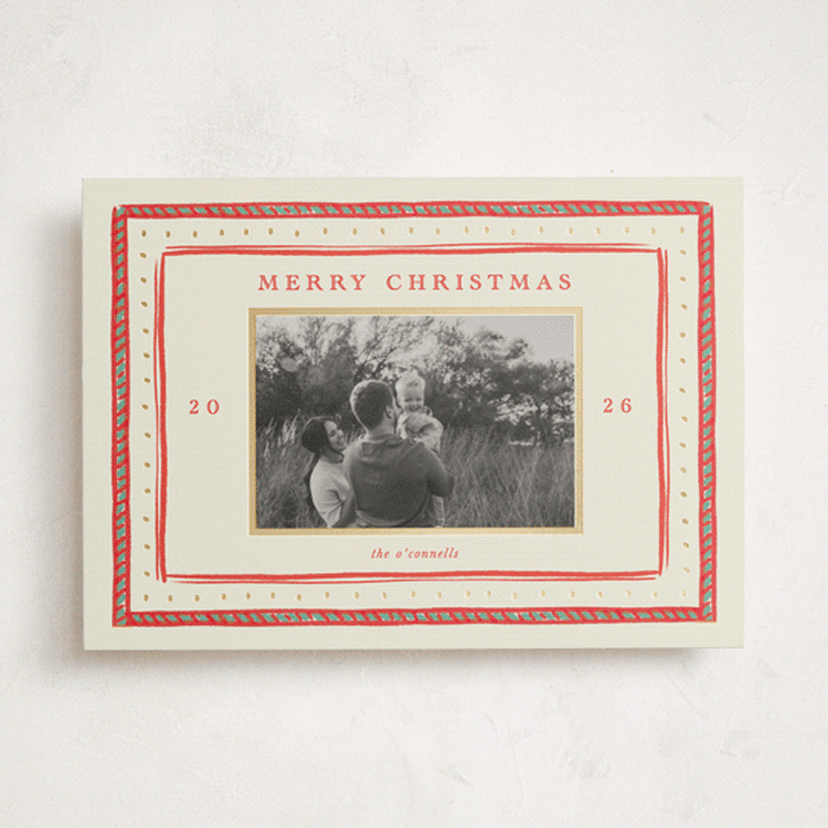 "Cotswolds Cottage" - Holiday Cards in Lingonberry by Sarah Rosenthal - Front