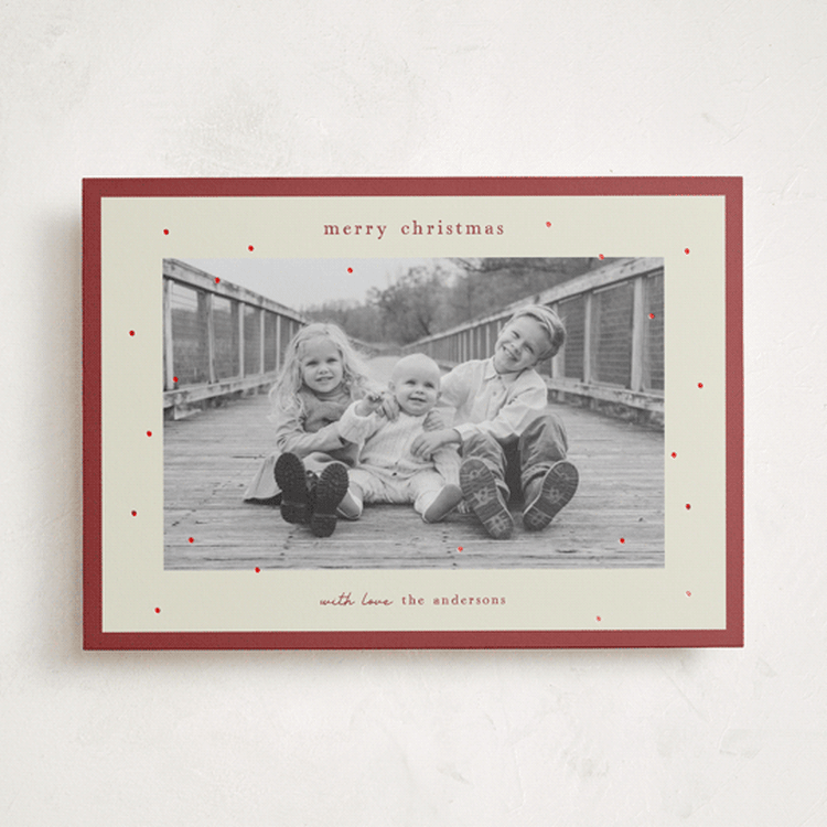 "Holiday Sparkle" - Holiday Cards in Poinsettia by Kelly Watkins - Front