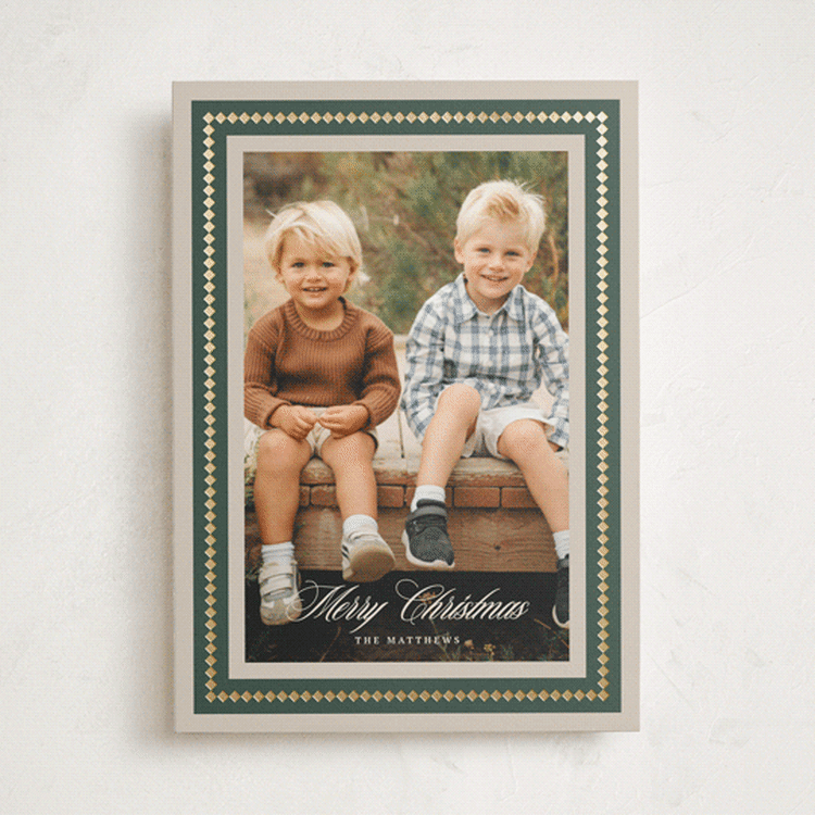 "Gilt Diamonds" - Holiday Cards in Evergreen by Kaydi Bishop - Front