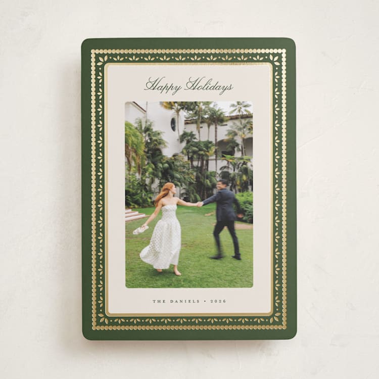 "Waverly" - Holiday Cards in Evergreen by Melanie Kosuge - Front