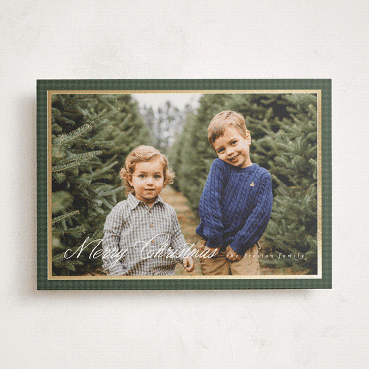 "Houndstooth" - Holiday Cards in Pine by Tamara Hilje - Front