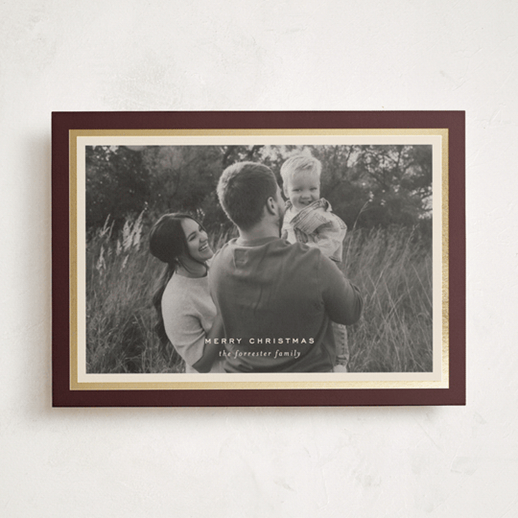 "Simple Classic" - Holiday Cards in Mulled Wine by Ekko Studio - Front
