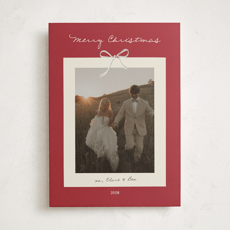 "Bow on It" - Holiday Cards in Crimson by Ani Somi - Front