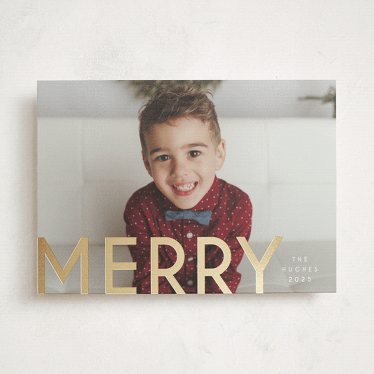 "Bold Type" - Holiday Cards in Snow by Snow and Ivy - Front