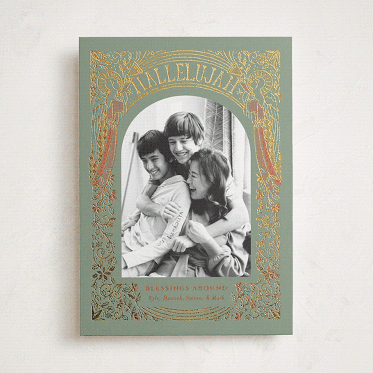 "Angels Arch" - Holiday Cards in Sage by Becky Nimoy - Front