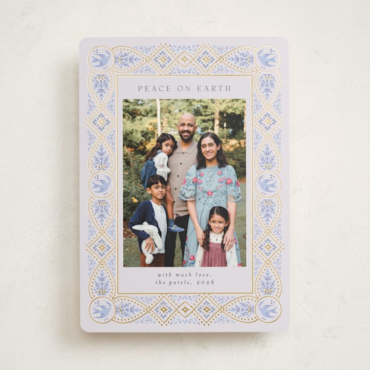 "Symbols of Faith" - Holiday Cards in Blue Spruce by Ana de Sousa - Front