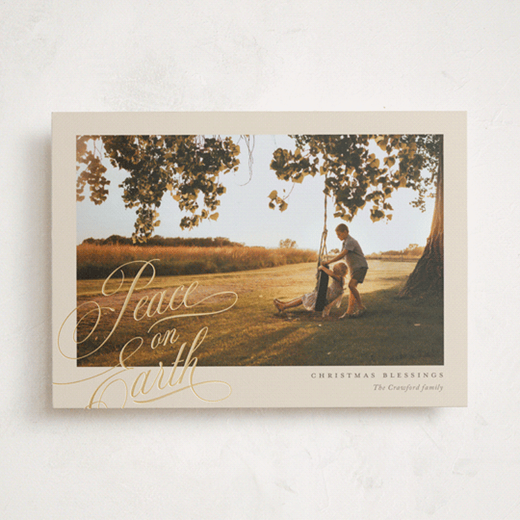 "Peace Delight" - Holiday Cards in Champagne by Yaling Hou Suzuki - Front