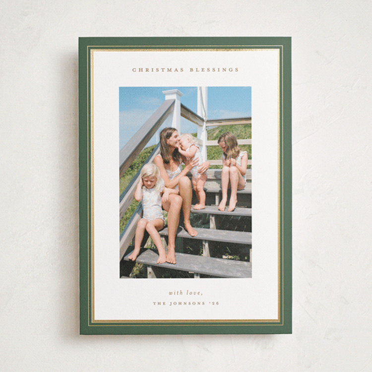 "clean frame" - Holiday Cards in Sage by Christy Hy Lee - Front