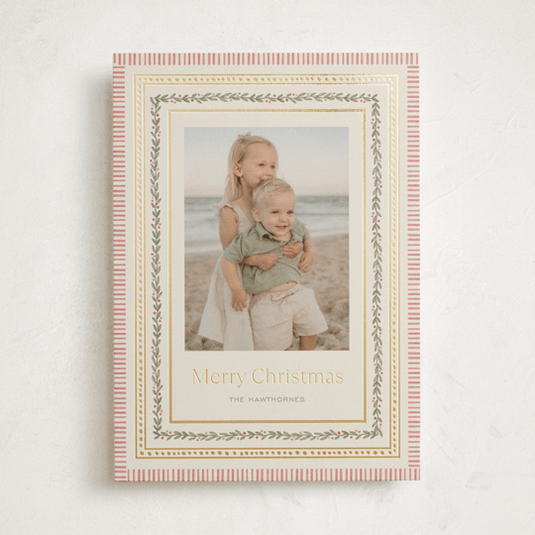 "holiday pattern frame" - Holiday Cards in Vanilla by Lori Wemple - Front