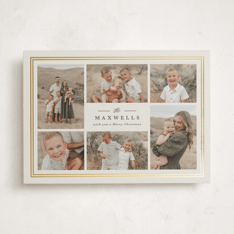 "Framed Name" - Holiday Cards in Pine by Brianne Larsen - Front