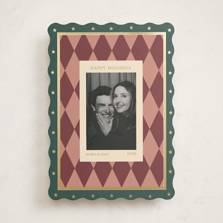"Vintage Harlequin" - Holiday Cards in Forest by Rina Ozum - Front