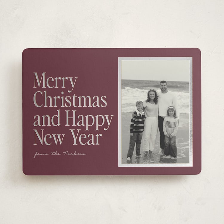 "Greeting" - Holiday Cards in Fig by Brianne Larsen - Front