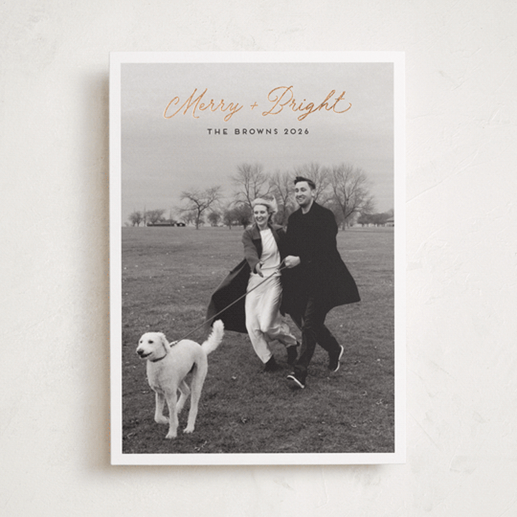 "Bright Script" - Holiday Cards in Ember by Kacey Kendrick Wagner - Front