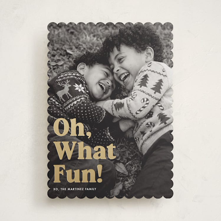 "Oh What Fun" - Holiday Cards in Cotton by Kerry Doyle - Front