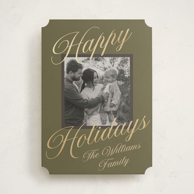 "Velour" - Holiday Cards in Pine by Robert and Stella - Front