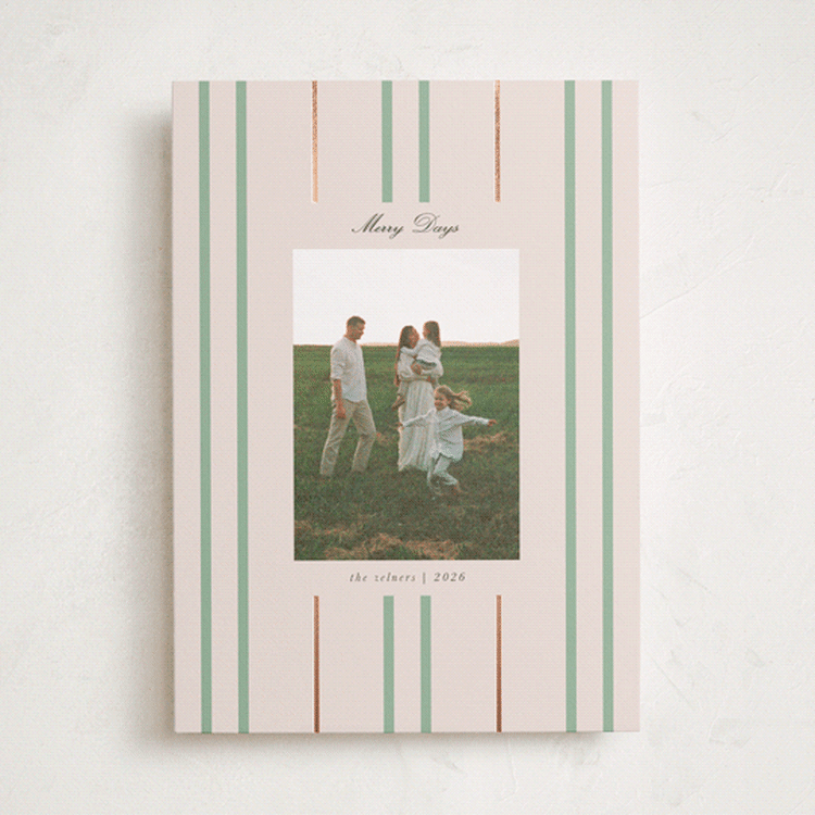 "Picture Rail" - Holiday Cards in Sage by Morgan Kendall - Front