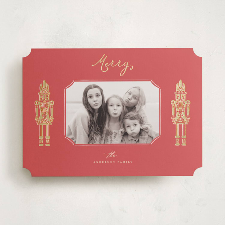 "golden nutcrackers" - Holiday Cards in Holly Berry by Anne Ciotola - Front