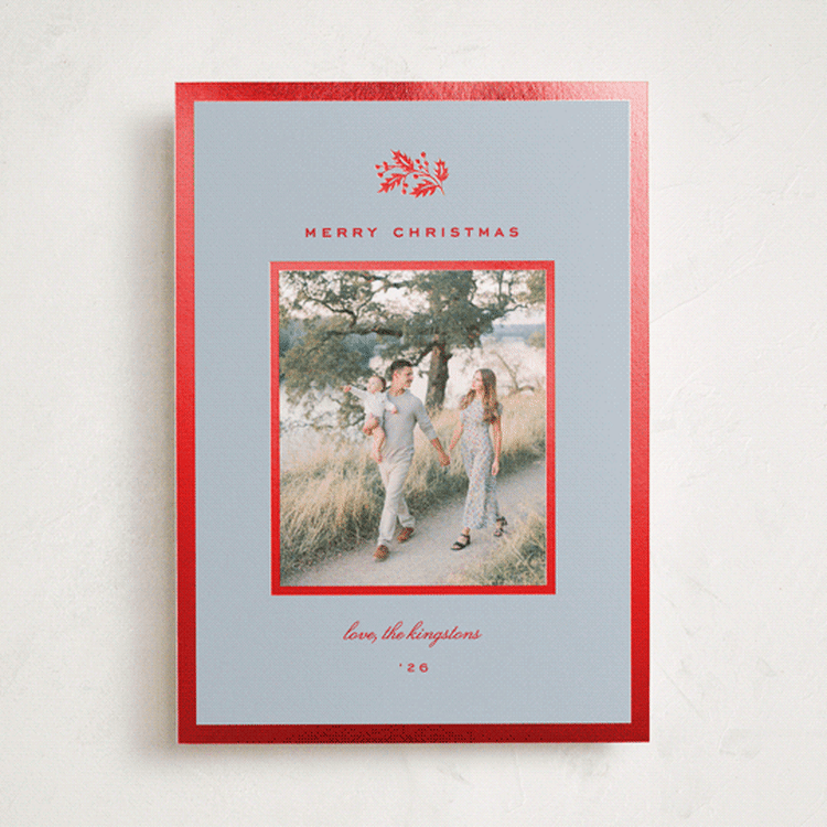 "Oliver" - Holiday Cards in Wintermint by Amy Kross - Front
