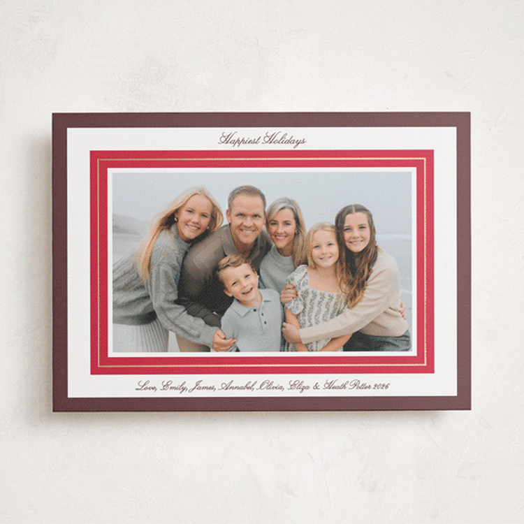 "Favorite Frame" - Holiday Cards in Plum by Alston Foster - Front