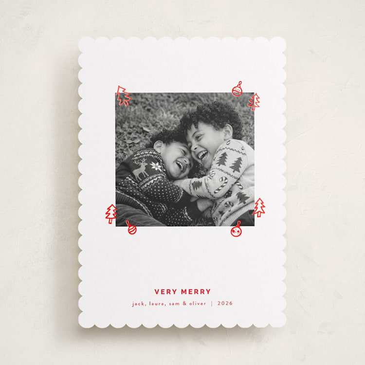 "doodle" - Holiday Cards in Candy Cane by Julee London - Front