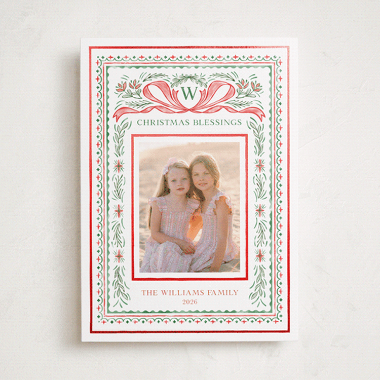 "Christmas Gift" - Holiday Cards in Berry by Paper Sun Studio - Front
