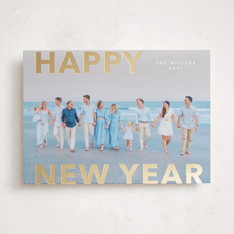 "Modern Type" - Holiday Cards in Cloud by Angela Thompson - Front