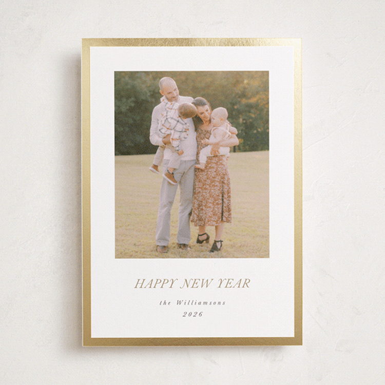 "Bordered" - Holiday Cards in Champagne by Jenna Holcomb - Front