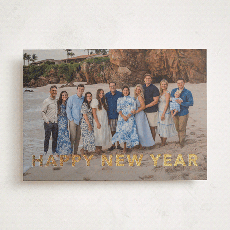 "Gilded" - Holiday Cards in Champagne by Angela Thompson - Front
