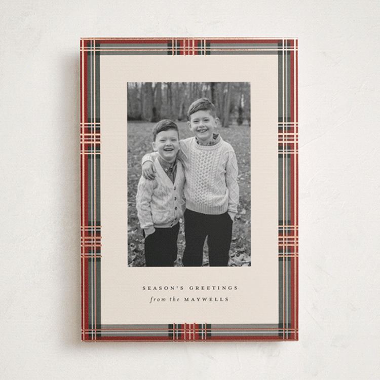 "Highland Holiday" - Holiday Cards in Antique by Olivia Kanaley Inman - Front