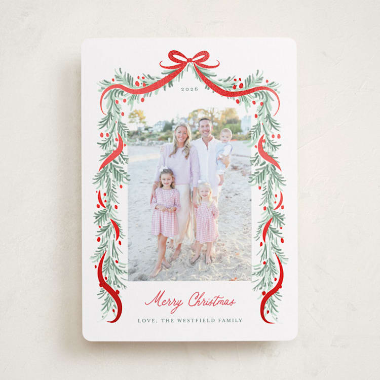 "Soft Garland" - Holiday Cards in Cranberry by frau brandt - Front