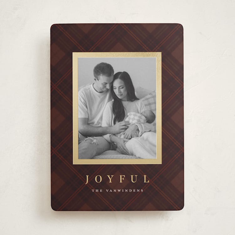 "Balmoral Green" - Holiday Cards in Cranberry by Olivia Kanaley Inman - Front