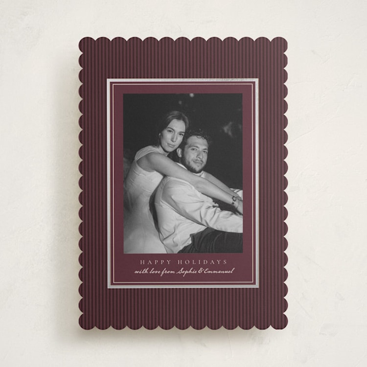 "Winter Charm" - Holiday Cards in Wine by Elly - Front
