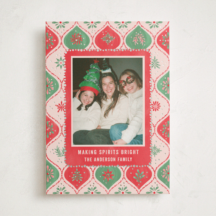 "Sparkly" - Holiday Cards in Peppermint by Paper Sun Studio - Front