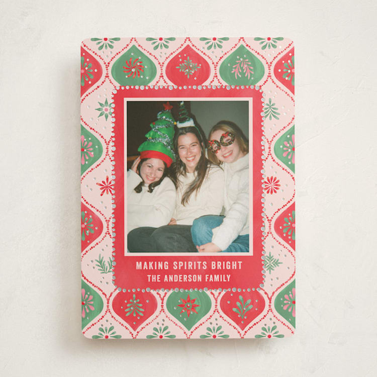 "Sparkly" - Holiday Cards in Peppermint by Paper Sun Studio - Front