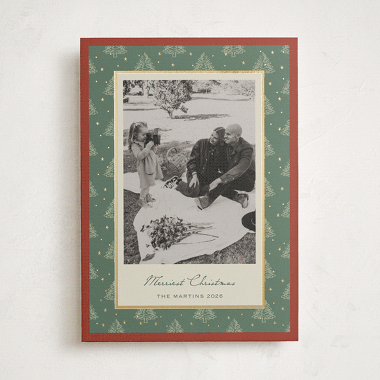 "Christmas Keepsake" - Holiday Cards in Holly Berry by Stephanie Heinrich Godbout - Front