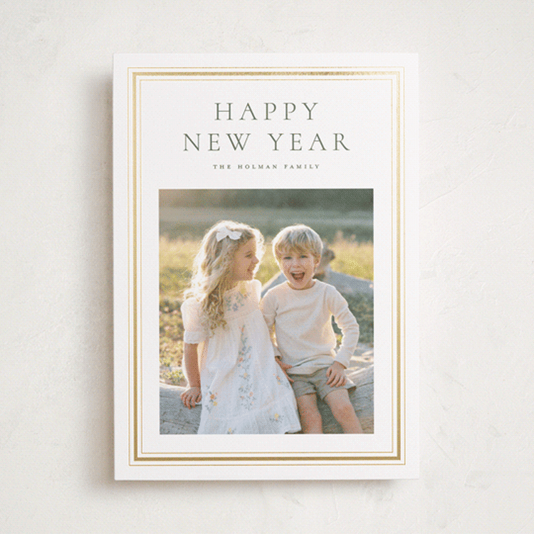 "Eucalyptus" - Holiday Cards in Pine by Wildfield Paper Co - Front