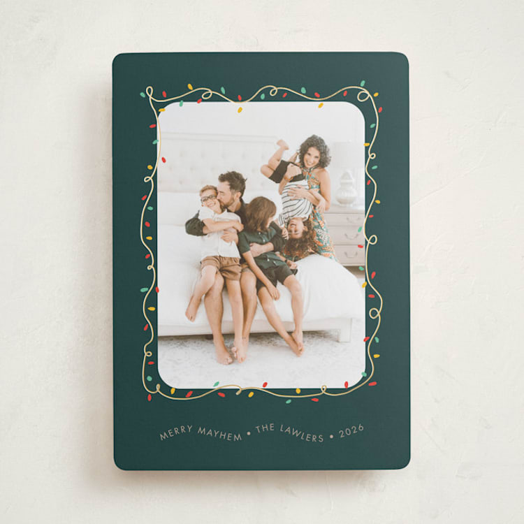 "Crazy Lights" - Holiday Cards in Forest by Holly Whitcomb - Front