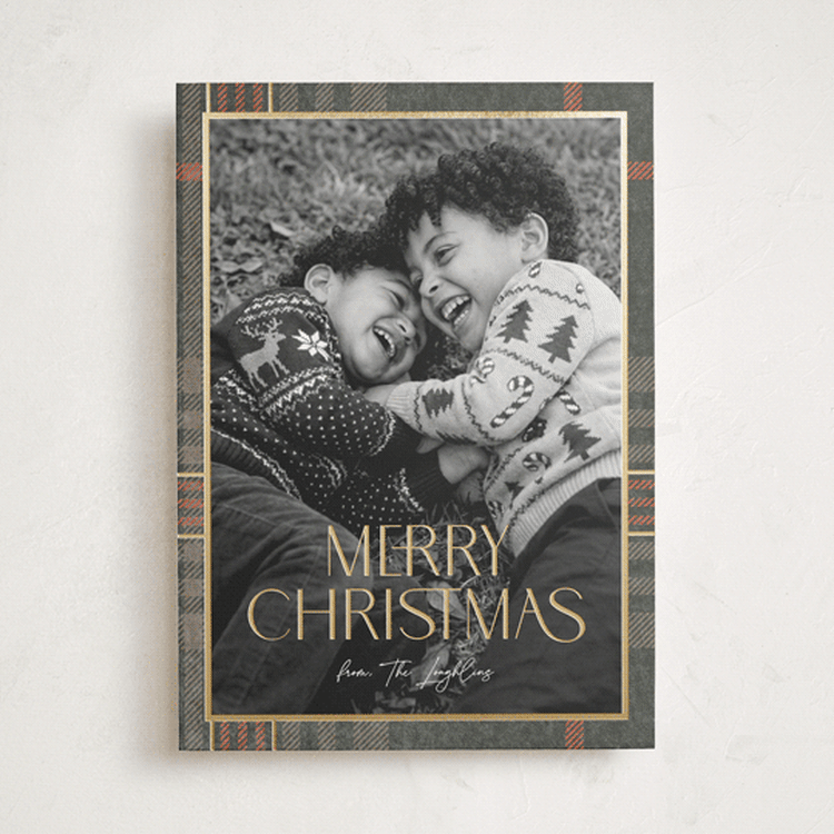 "Foiled plaid" - Holiday Cards in Autumn by Annie Holmquist - Front