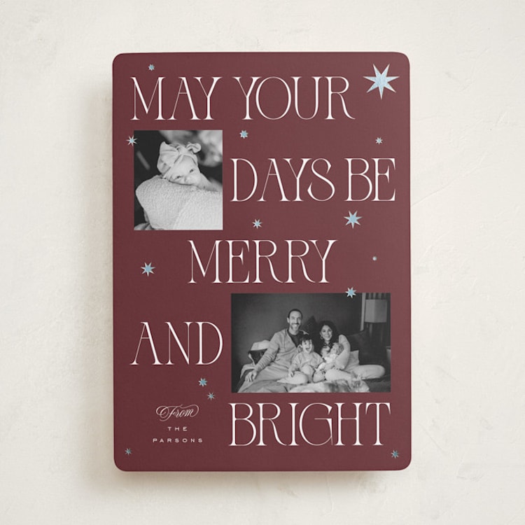 "Bright" - Holiday Cards in Fig by Leah Bisch - Front