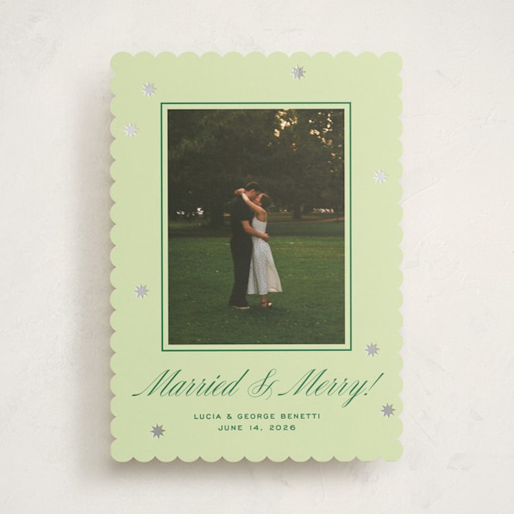 "Fleur" - Holiday Cards in Pistachio by Megan Davis - Front