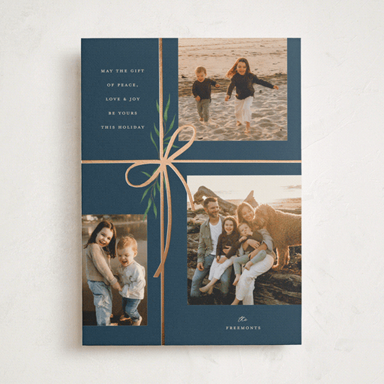 "Holiday gifts" - Holiday Cards in Navy by Susan Zinader - Front