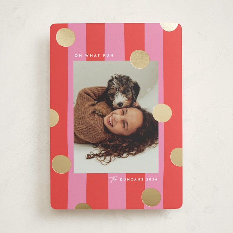 "Bold Gift" - Holiday Cards in Winter Berry by Maria Alou - Front