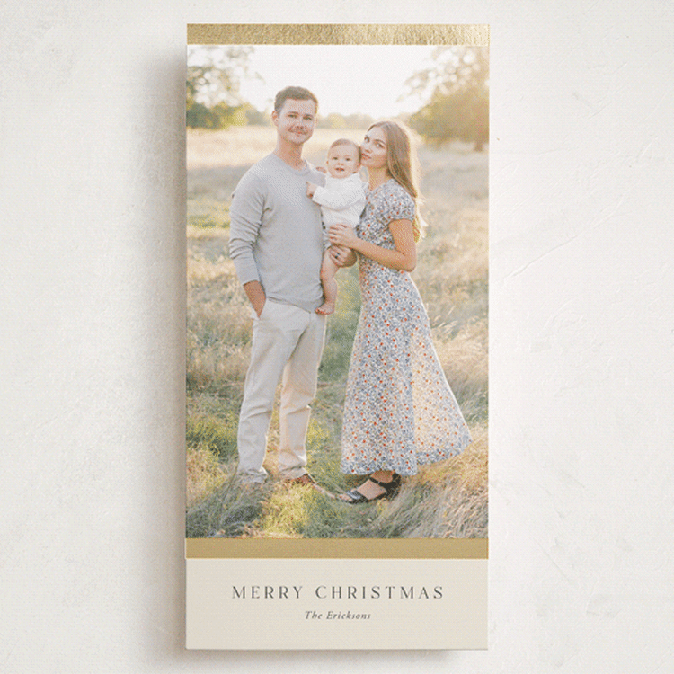 "Holiday Simplicity" - Holiday Cards in Champagne by Yaling Hou Suzuki - Front