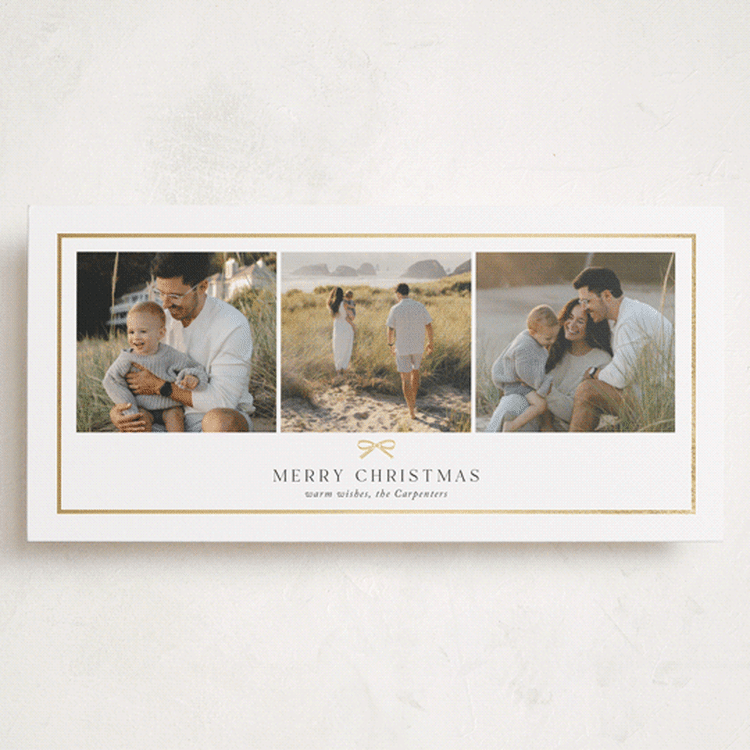 "Sweet Little Bow" - Holiday Cards in Snow by Yaling Hou Suzuki - Front