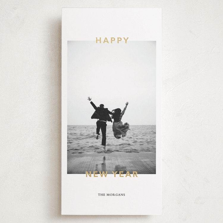 "Happy!" - Holiday Cards in Cloud by Angela Thompson - Front