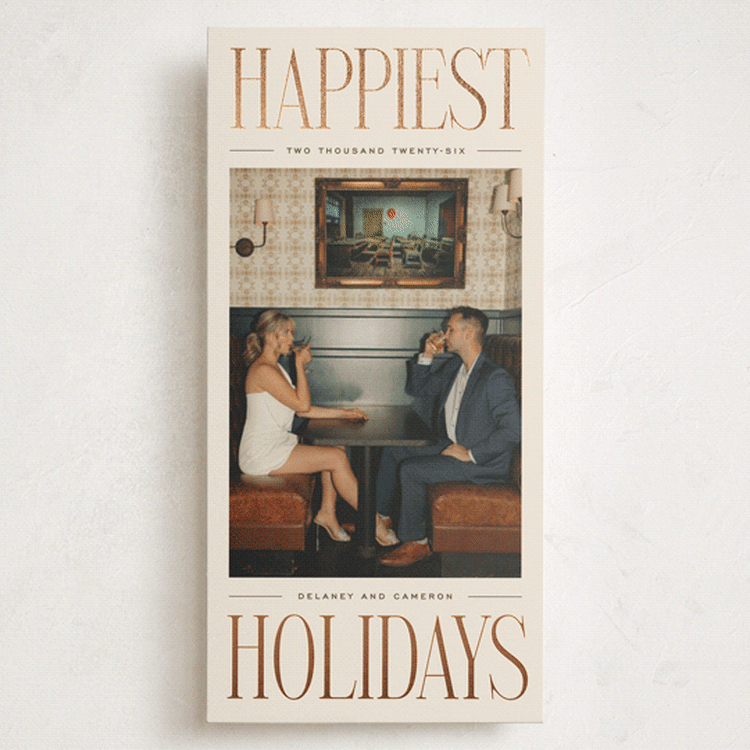 "Elongated" - Holiday Cards in Chestnut by Ekko Studio - Front