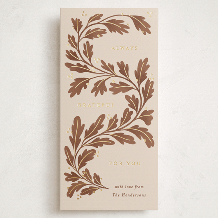 "Leaf" - Holiday Cards in Copper by Bethan - Front