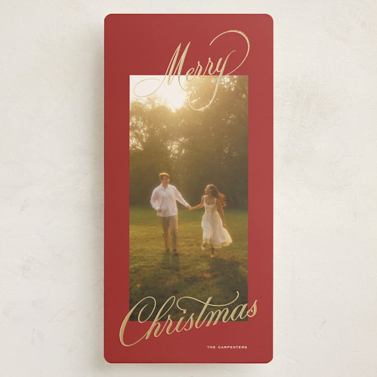 "Elegant Script" - Holiday Cards in Santa Suit by Creo Study - Front